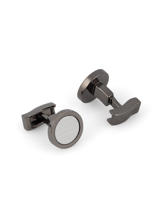 The Gunmetal Circle Cufflinks
