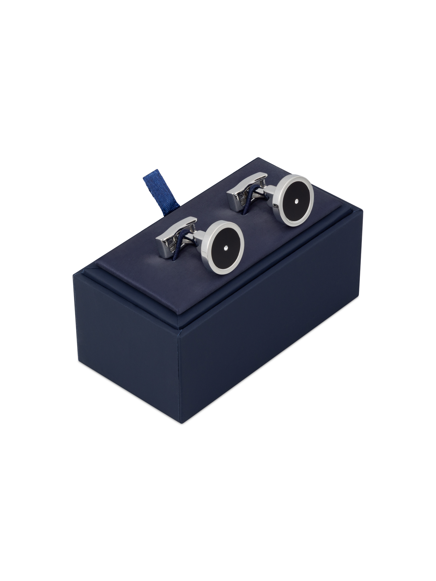 The Onyx Diamante Circle Cufflinks