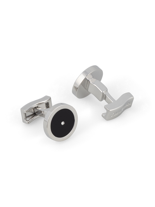 The Onyx Diamante Circle Cufflinks