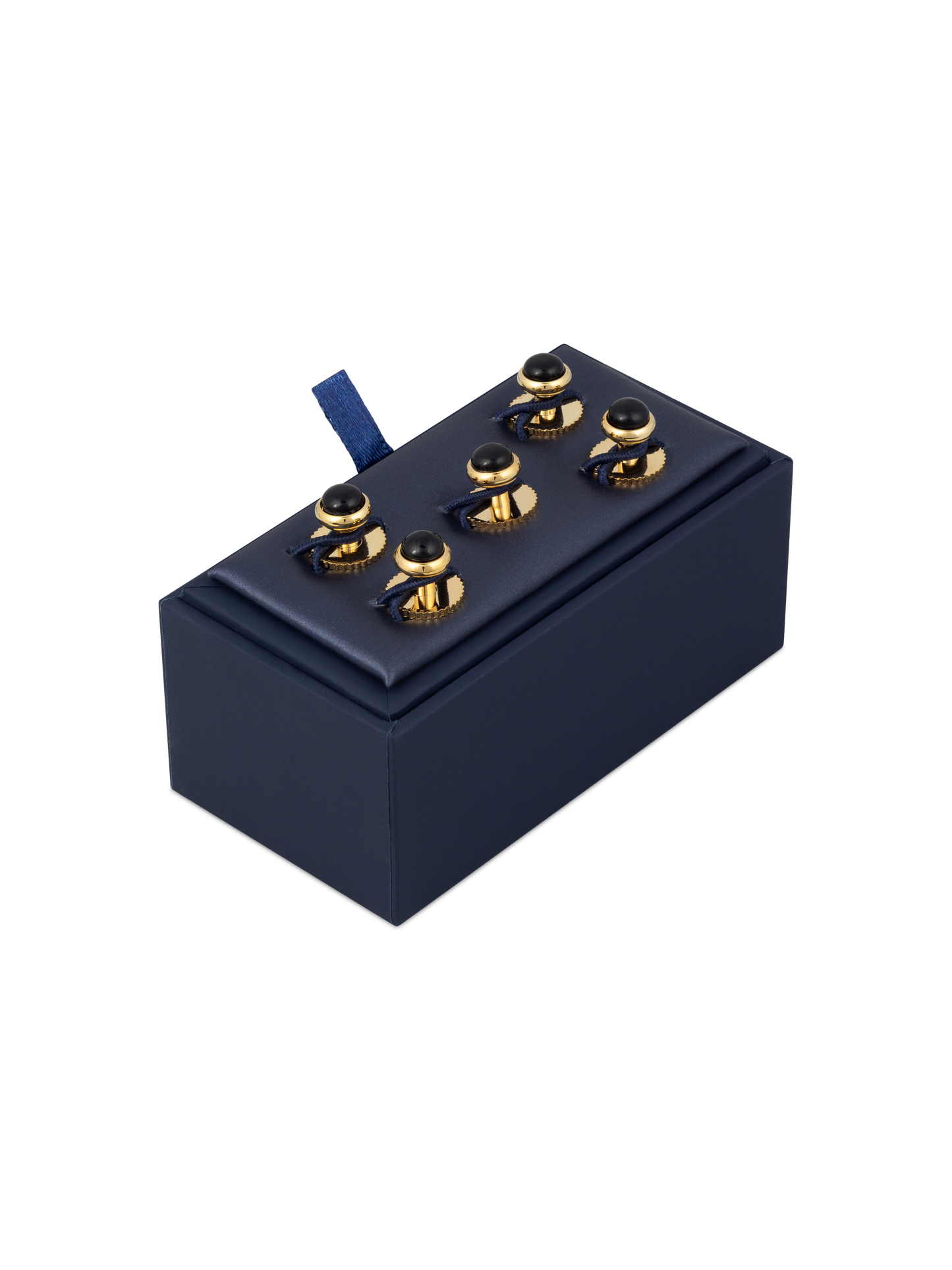 The Black Enamel Gold Dress Studs