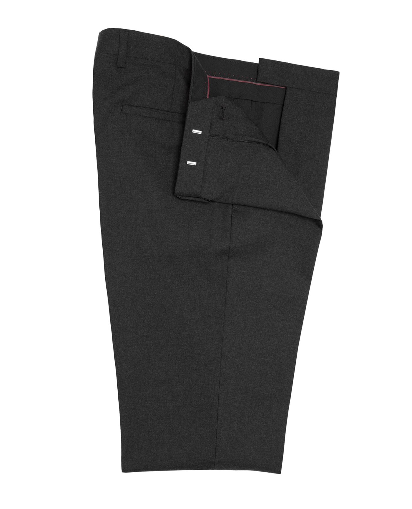 Image 1 of Flat Front Hoxton Trousers Plain Weave Charcoal Grey