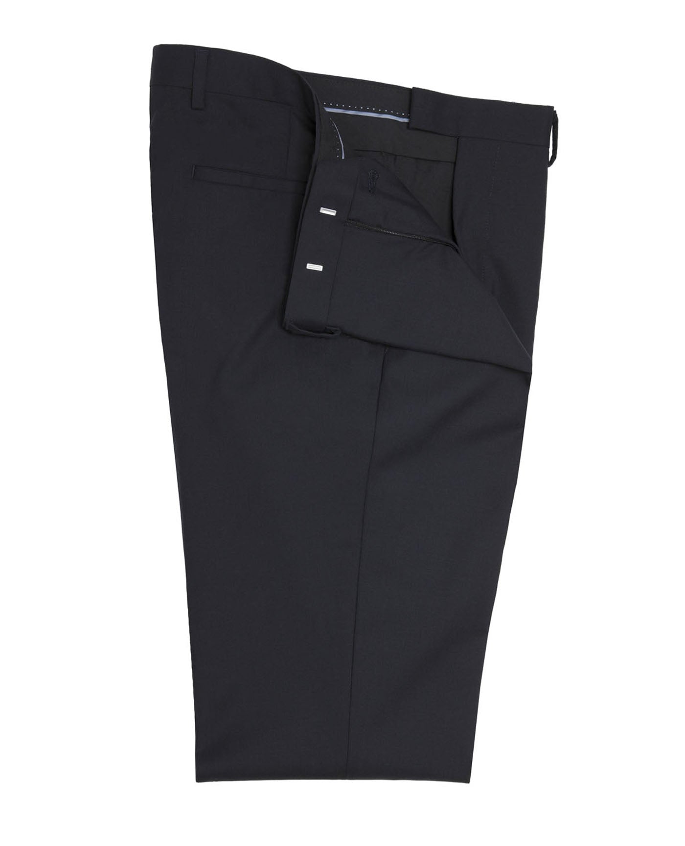 Image 1 of Flat Front Borough Trousers Plain Weave Navy