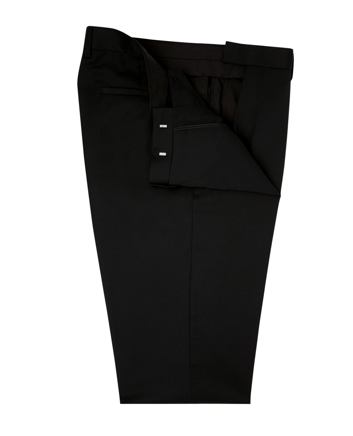 Image 1 of Flat Front Palmer Trousers Plain Black