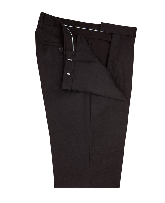 Image 1 of Flat Front Hook Plain Charcoal Grey Trousers