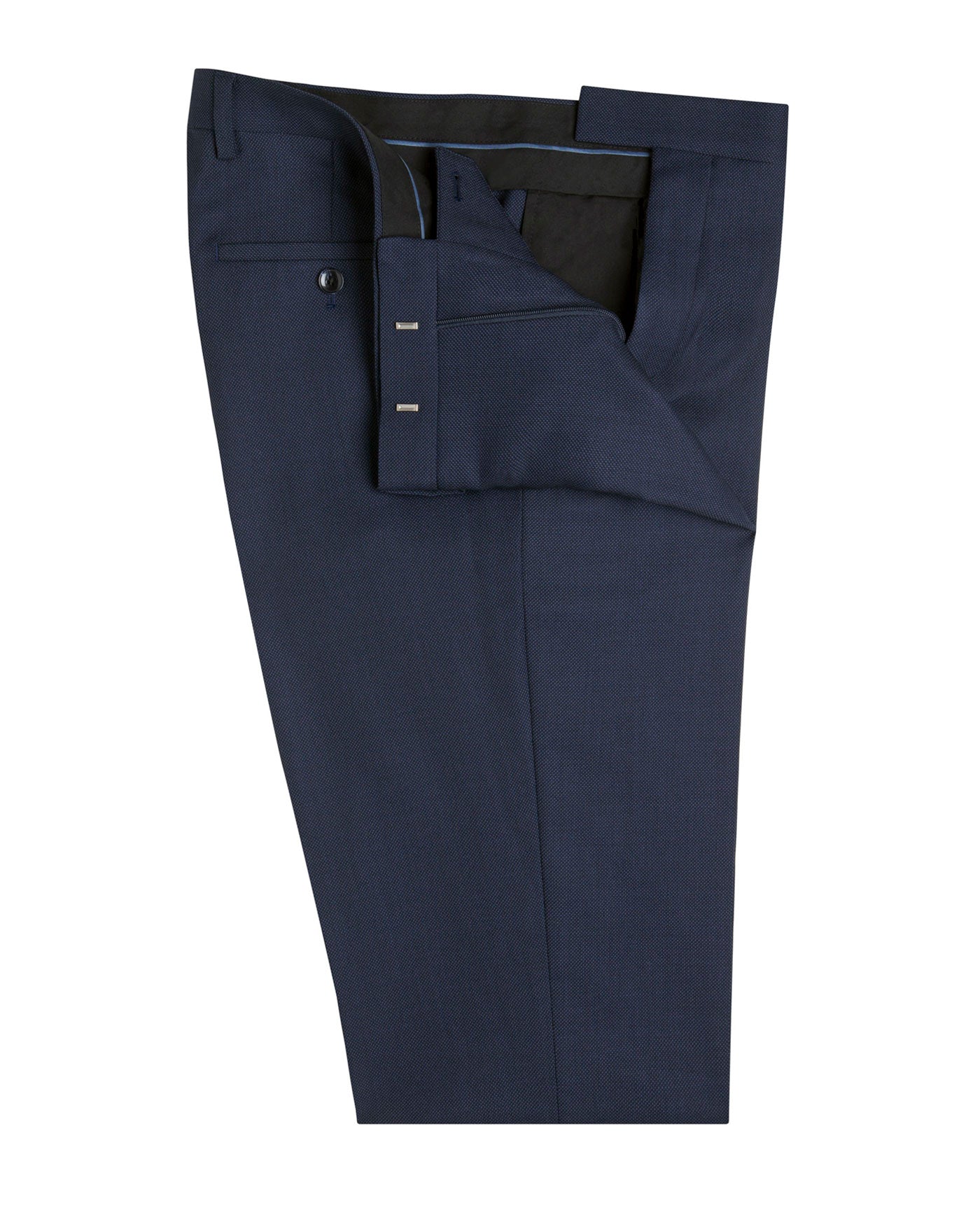 Image 2 of Brompton Flat Front Trousers Navy Blue