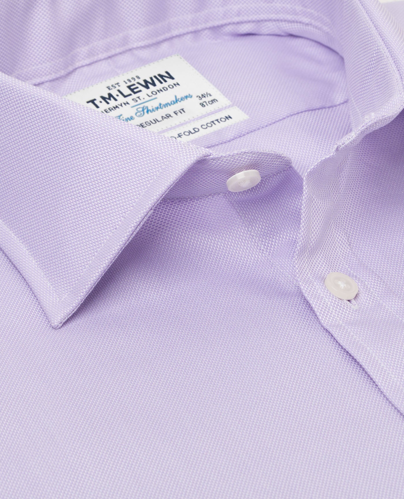 Image 2 of Lilac Oxford Regular Fit Double Cuff Classic Collar Shirt