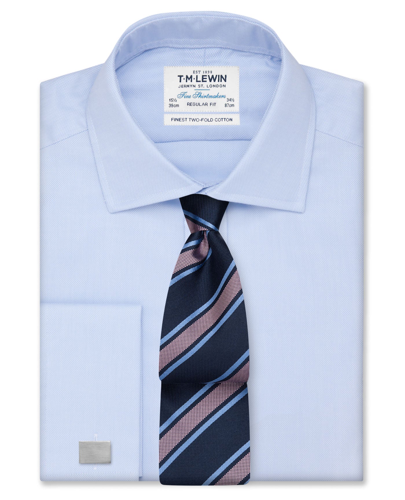 Image 1 of Blue Royal Oxford Regular Fit Double Cuff Classic Collar Shirt
