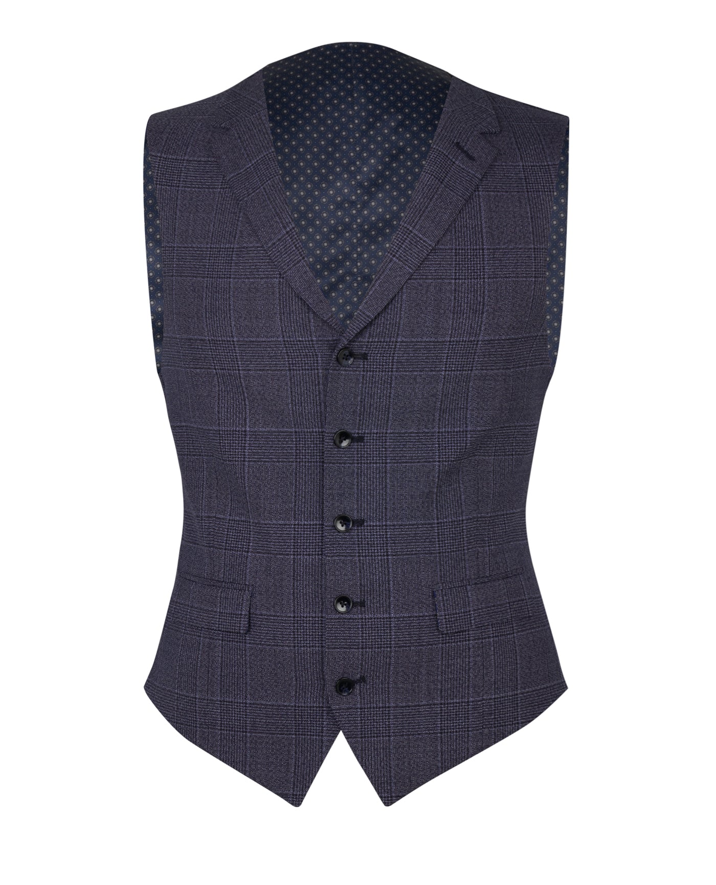 Parsons Designed in Biella Slim Fit Blue Bold Check Waistcoat – tmlewinuk