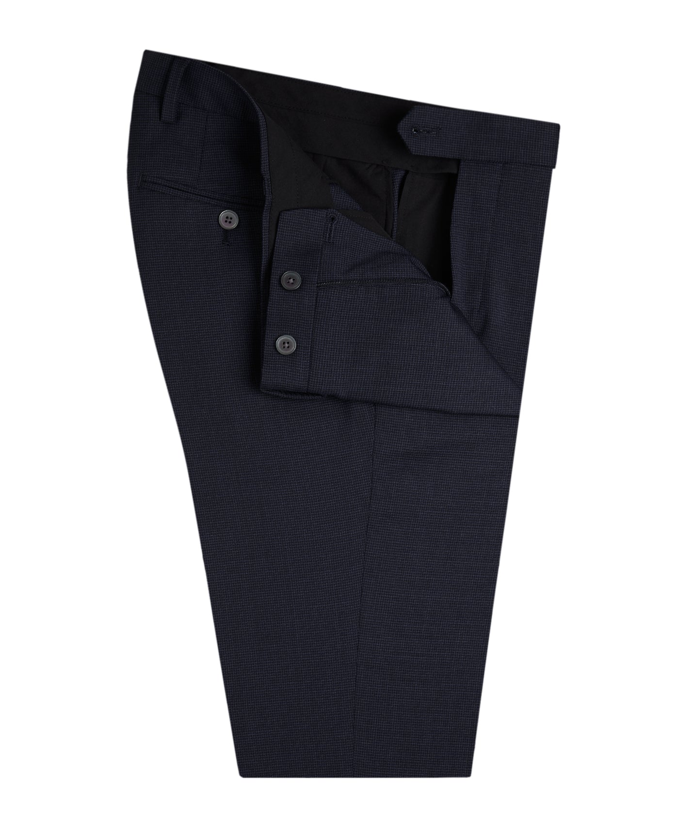 Image 1 of Finchley Power Stretch Skinny Fit Blue Textured Trousers