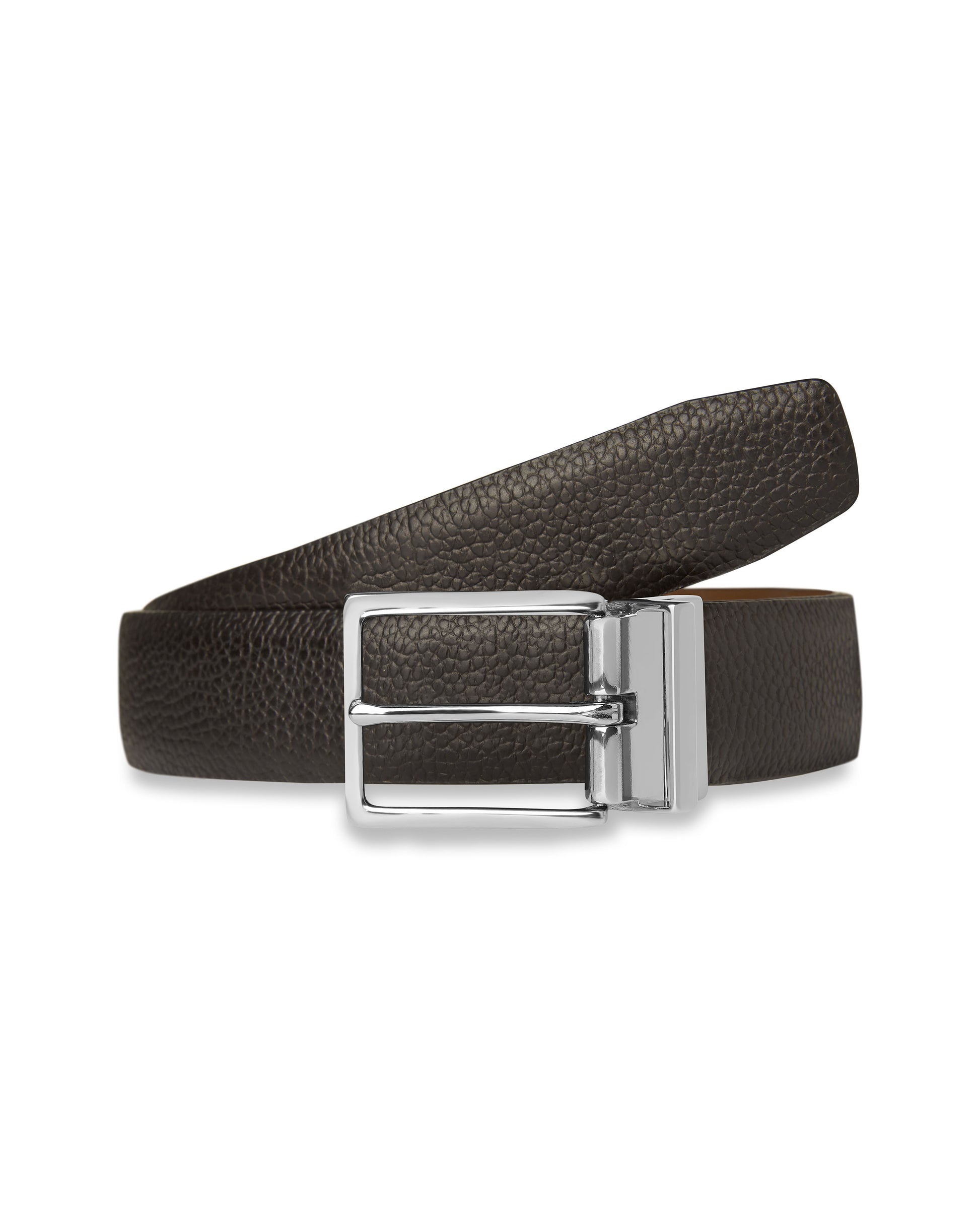 Image 1 of Reversible Textured Black and Brown Belt