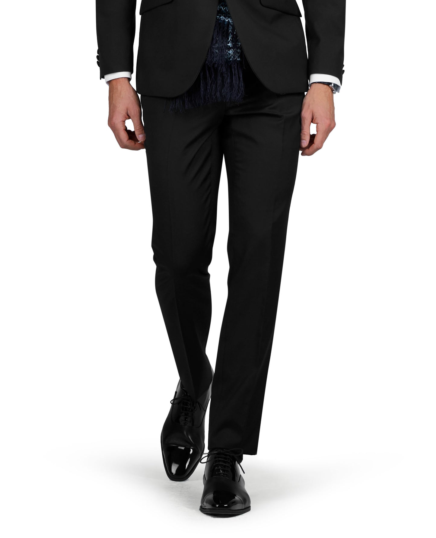 Image 1 of Lowry Barberis Slim Fit Black Textured Trousers