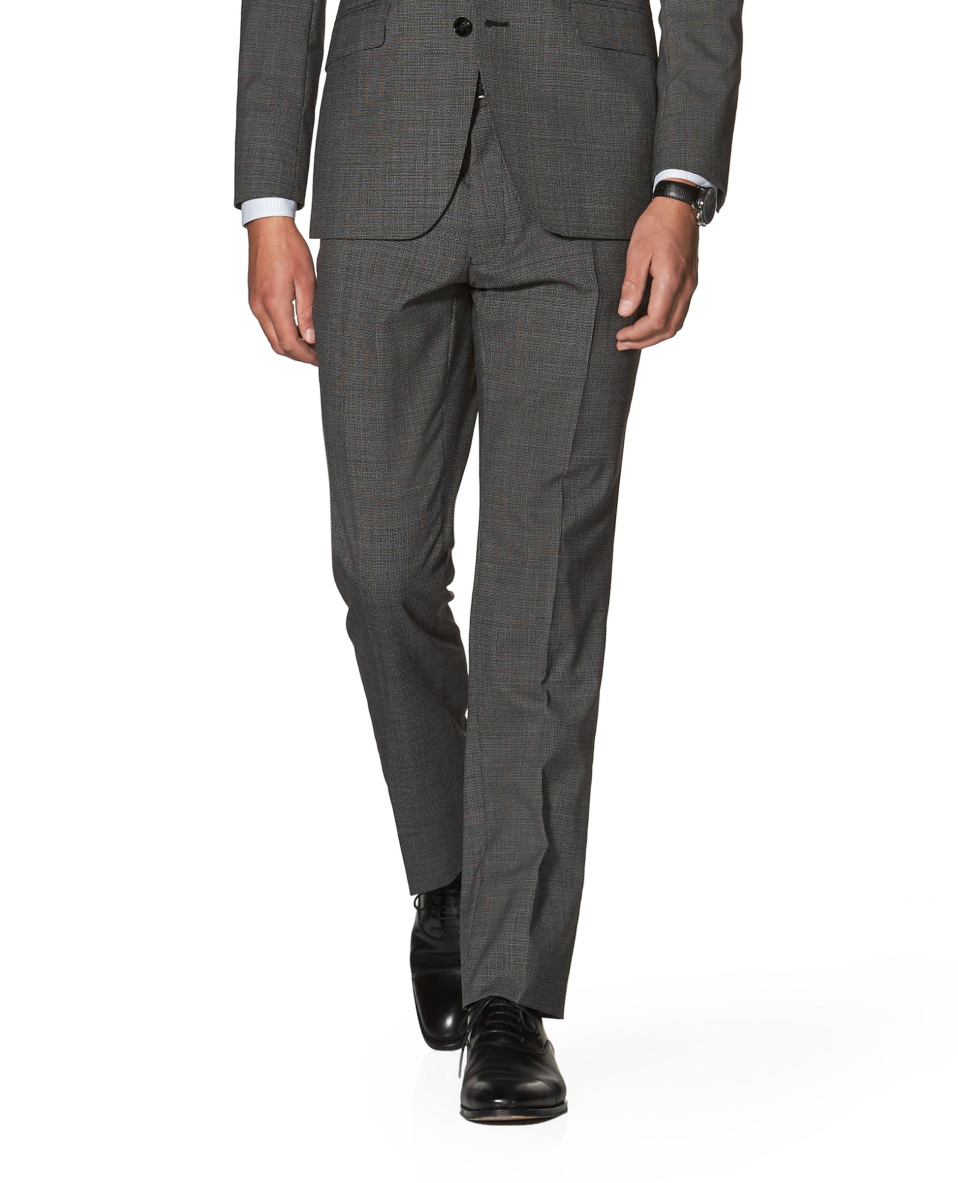 Image 1 of Constable Designed in Biella Slim Fit Grey Semi Plain Trousers