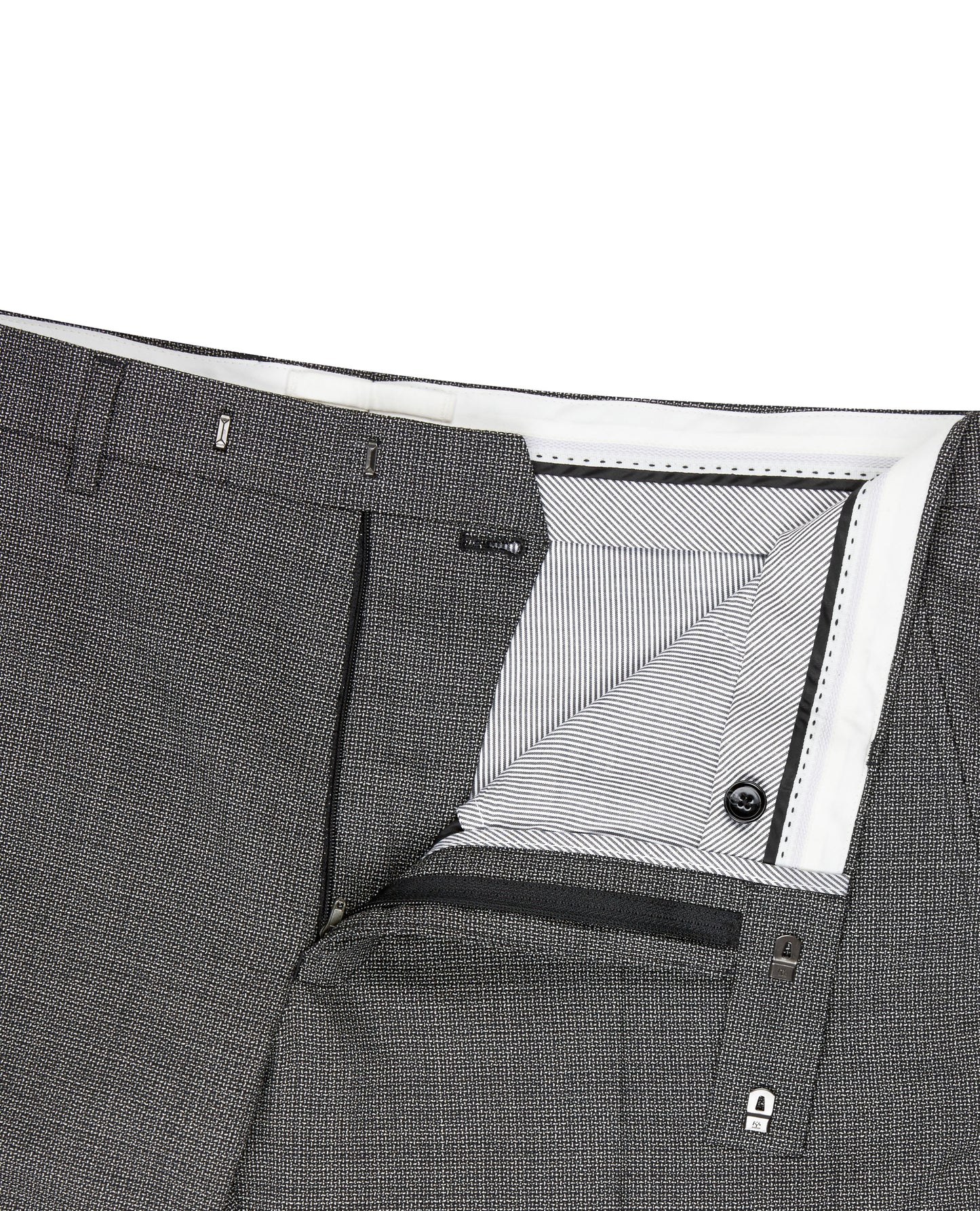 Image 3 of Constable Designed in Biella Slim Fit Grey Semi Plain Trousers