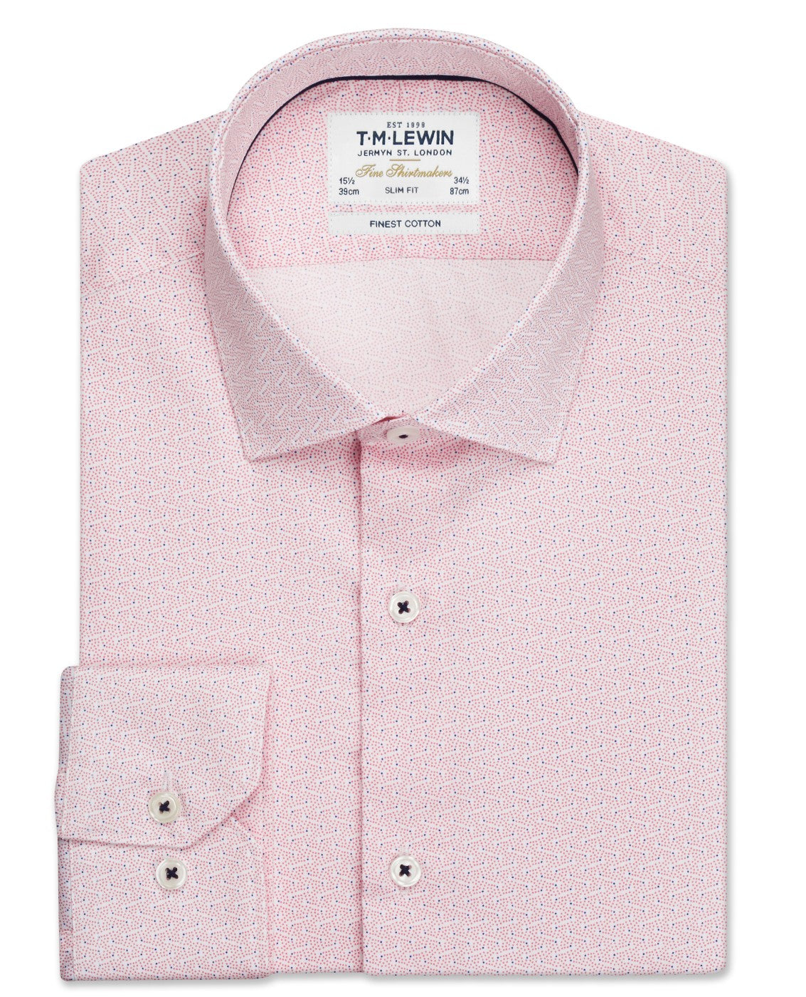 Image 1 of Red Constellation Print Poplin Slim Fit Single Cuff Classic Collar Shirt