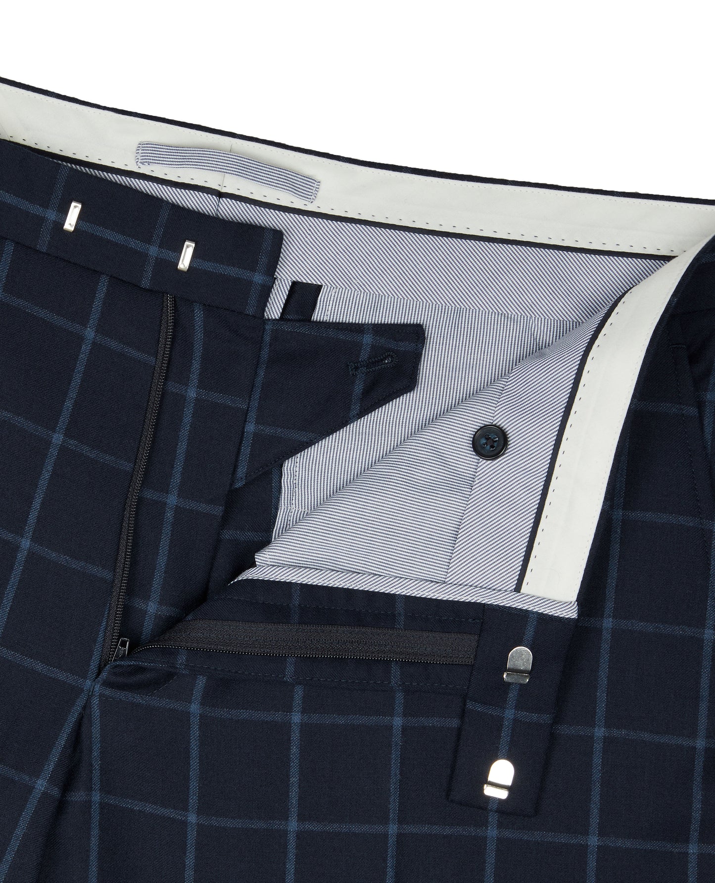 Image 4 of Adelphi Navy Windowpane Trousers