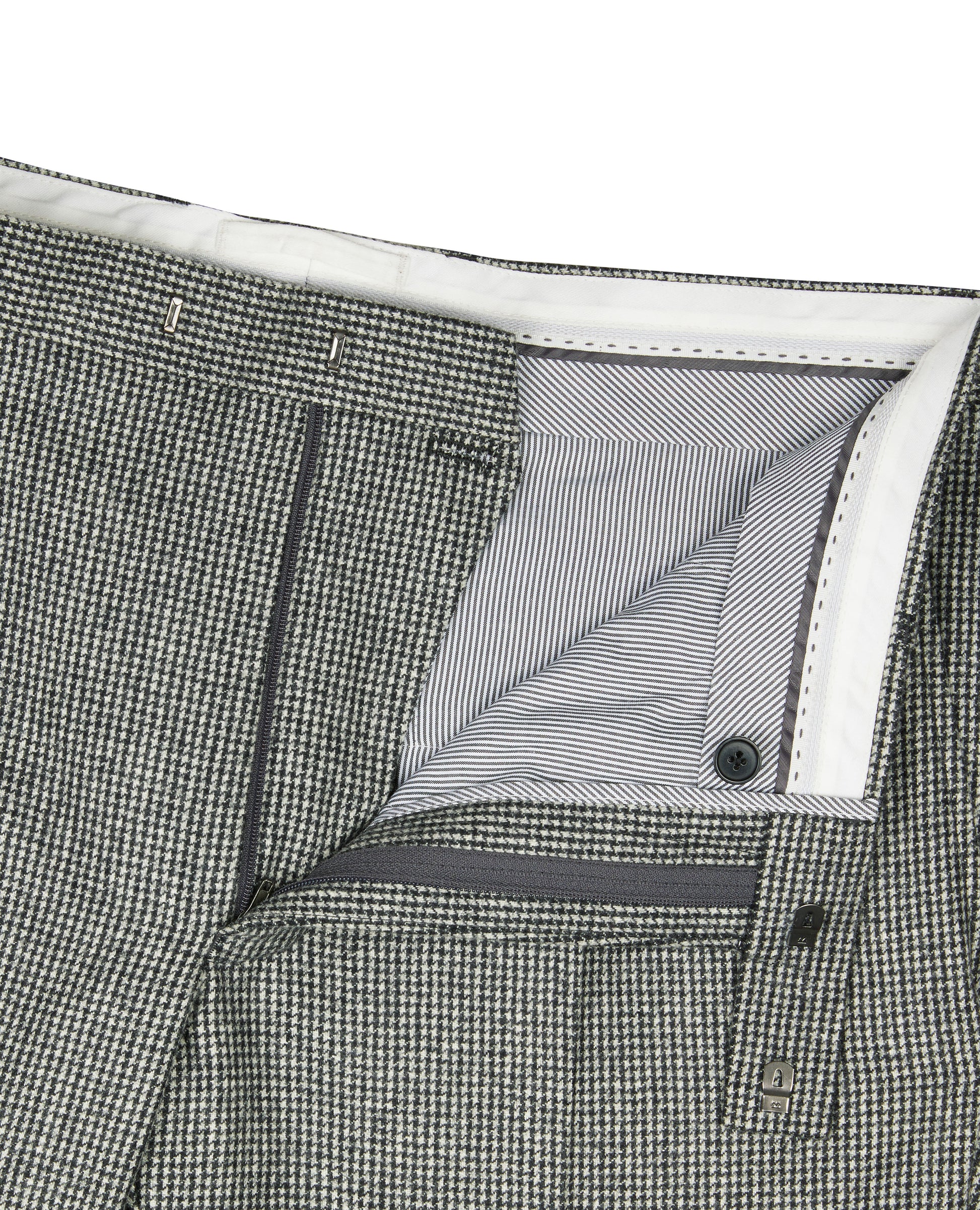 Image 3 of Auden Barberis Slim Fit Grey Houndstooth Merino Wool Trouser