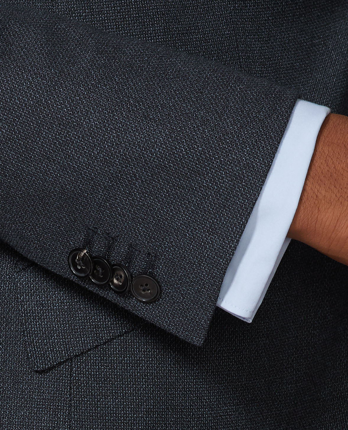 Image 2 of Wordsworth Woven in England Slim Fit Navy Jacket