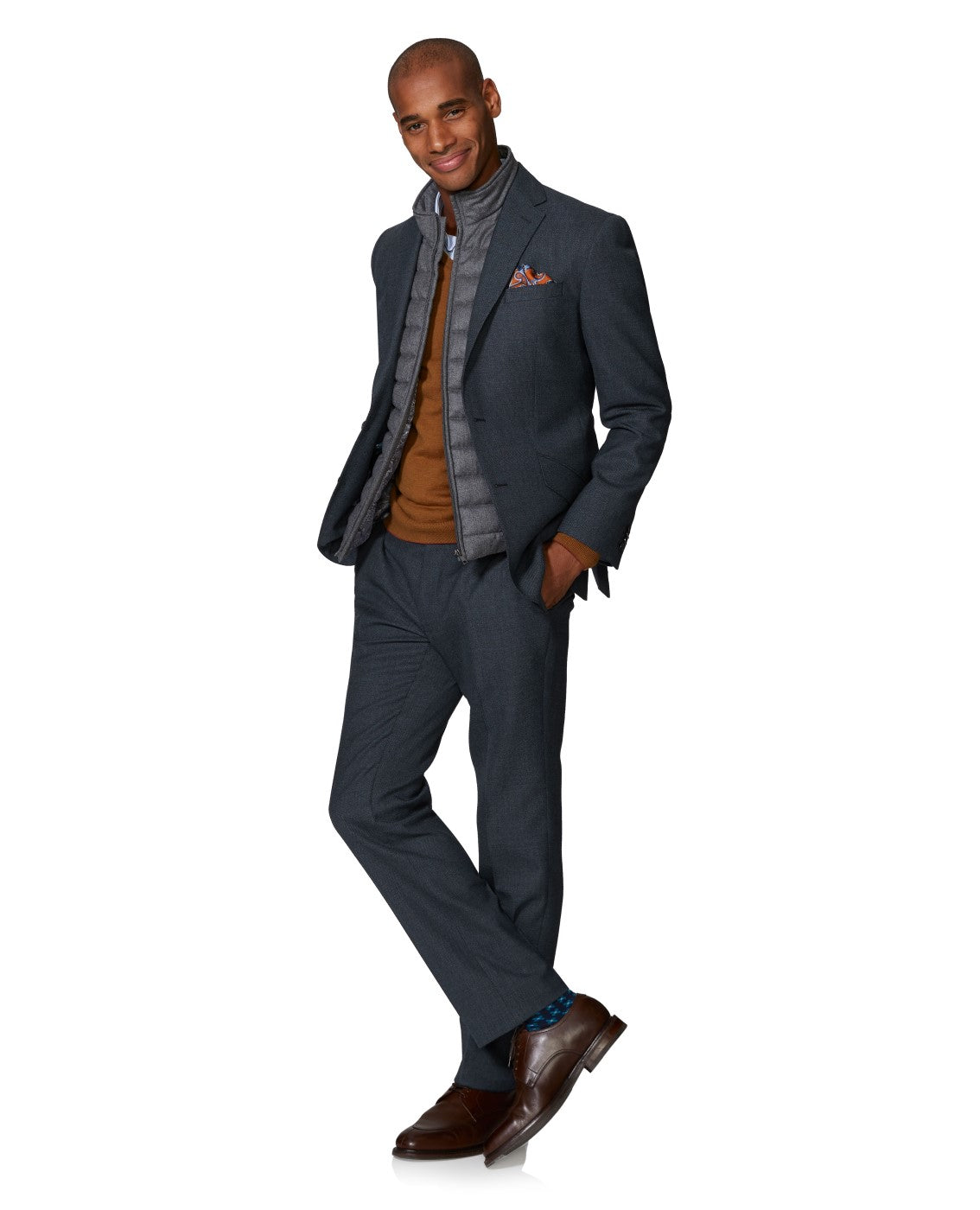 Image 3 of Wordsworth Woven in England Slim Fit Navy Jacket