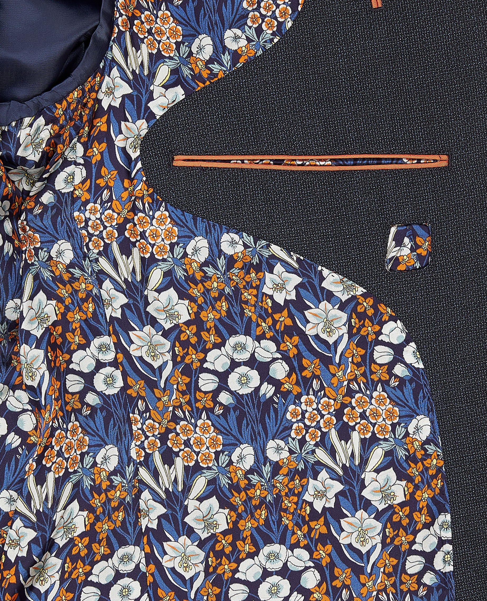 Image 4 of Wordsworth Woven in England Slim Fit Navy Jacket