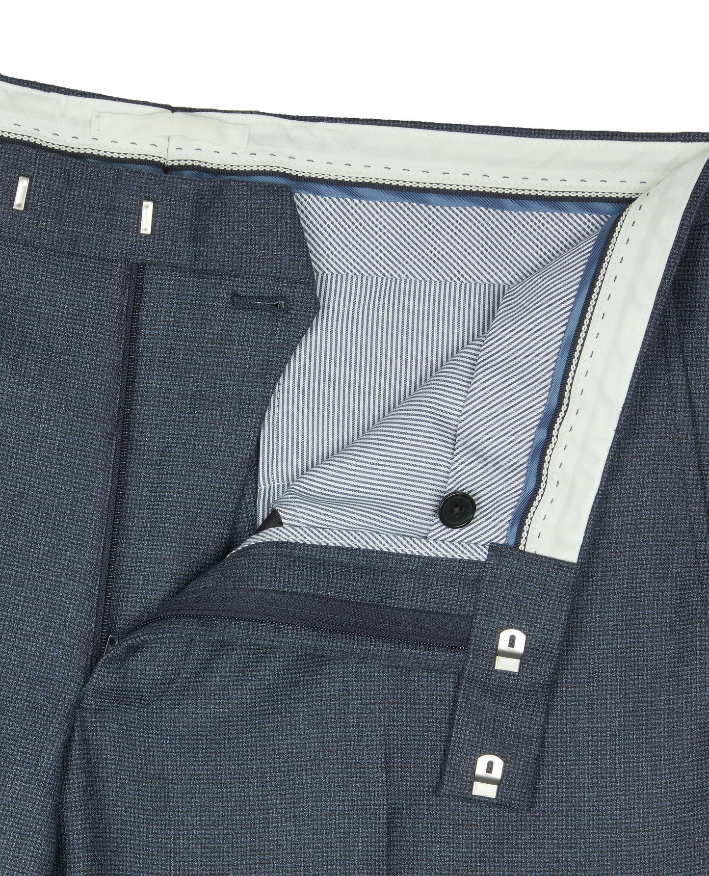 Image 3 of Rosetti Zegna Slim Fit Denim Micro Puppytooth Trousers
