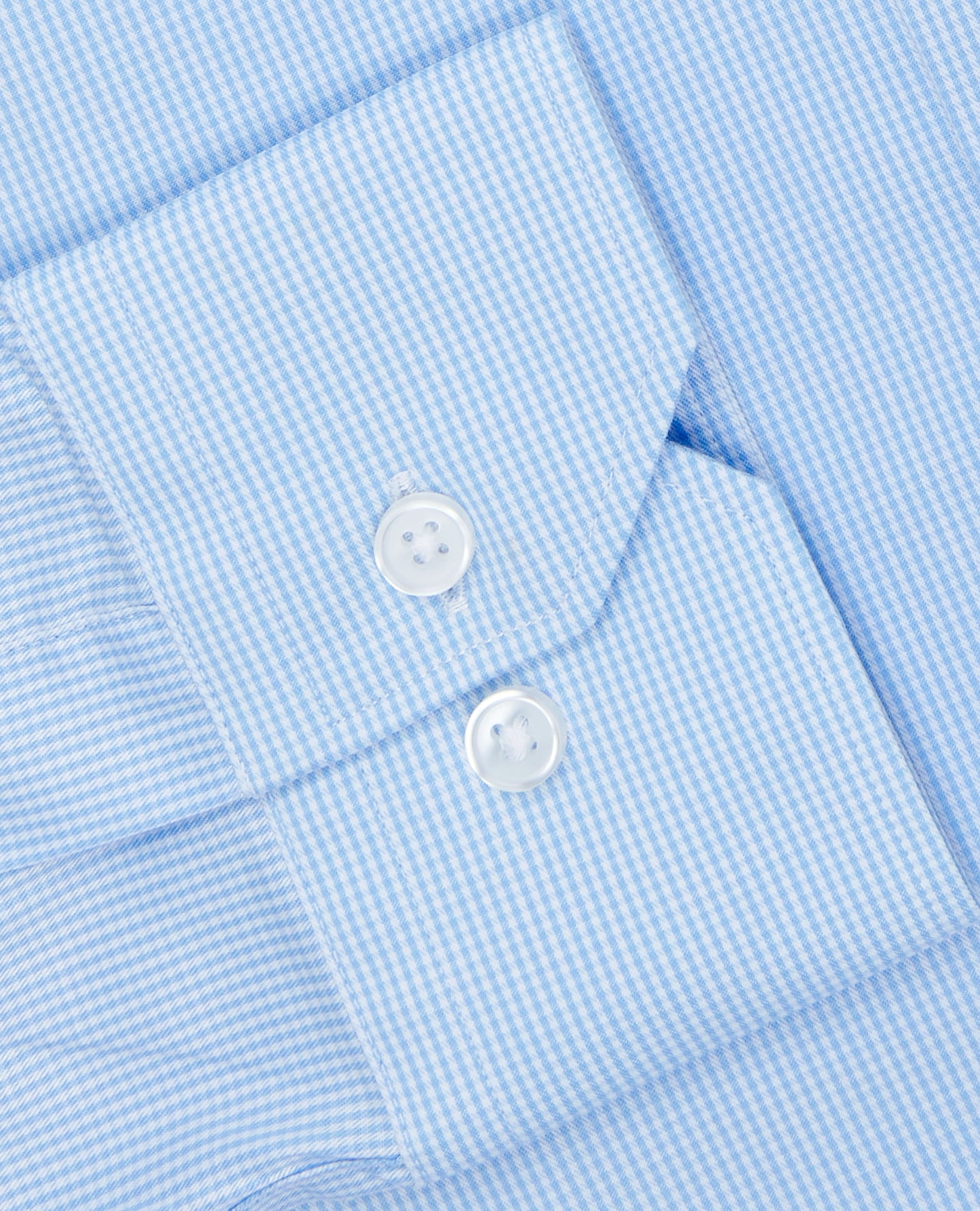 Image 3 of Blue Gingham Stretch Twill Regular Fit Single Cuff Classic Collar Shirt