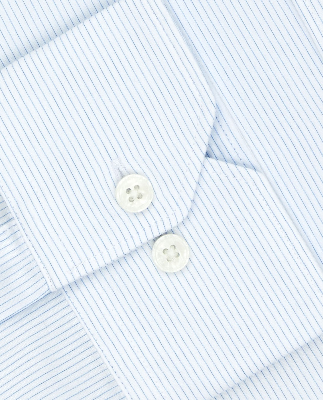 Image 3 of Blue Fine Stripe Dobby Regular Fit Dual Cuff Classic Collar Shirt