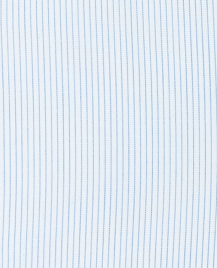 Image 4 of Blue Fine Stripe Dobby Regular Fit Dual Cuff Classic Collar Shirt