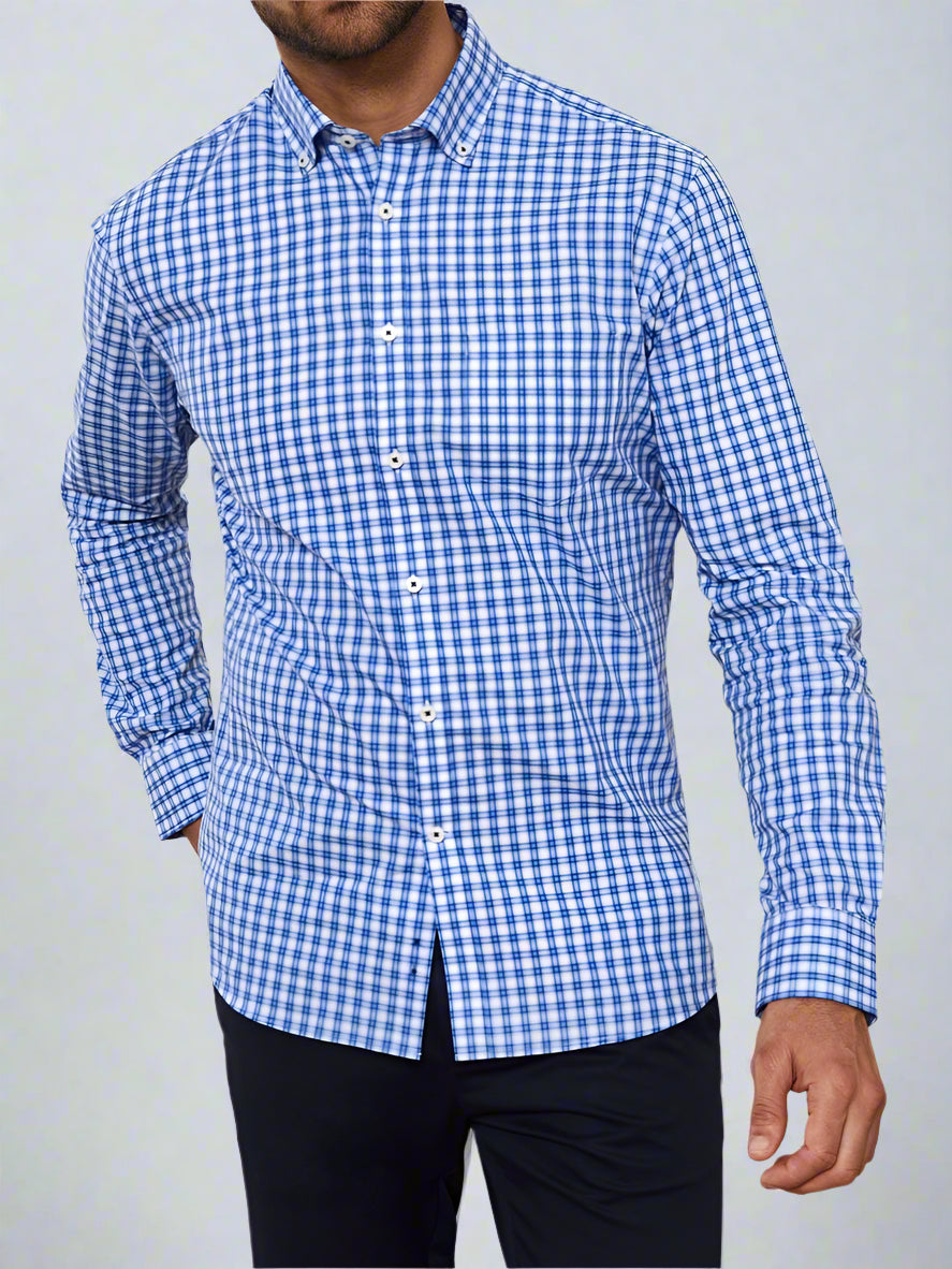 Image 1 of Bold Check Blue Shirt
