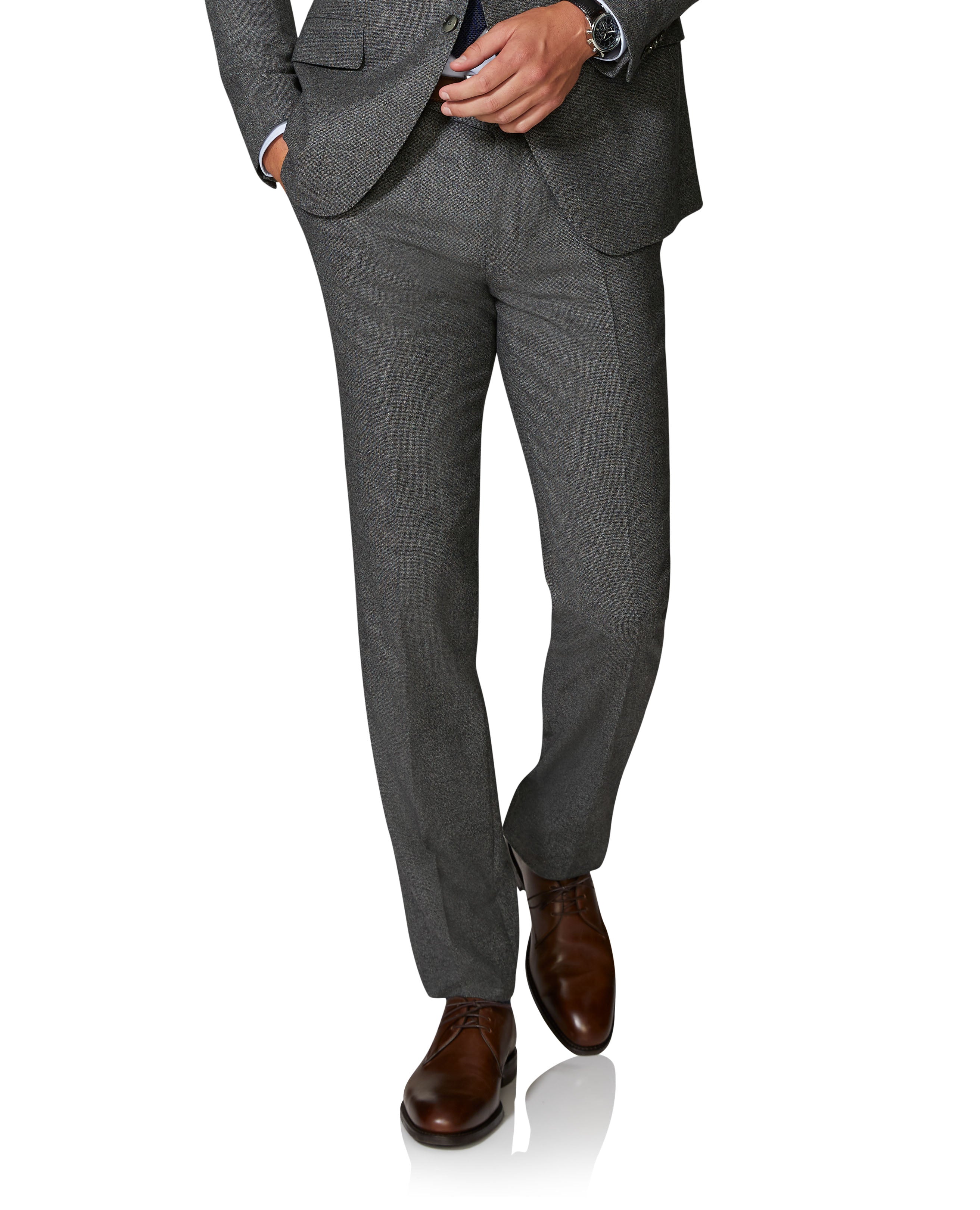 Buy EMPORIO ARMANI Regular Fit Wool Trousers | Grey Color Men | AJIO LUXE