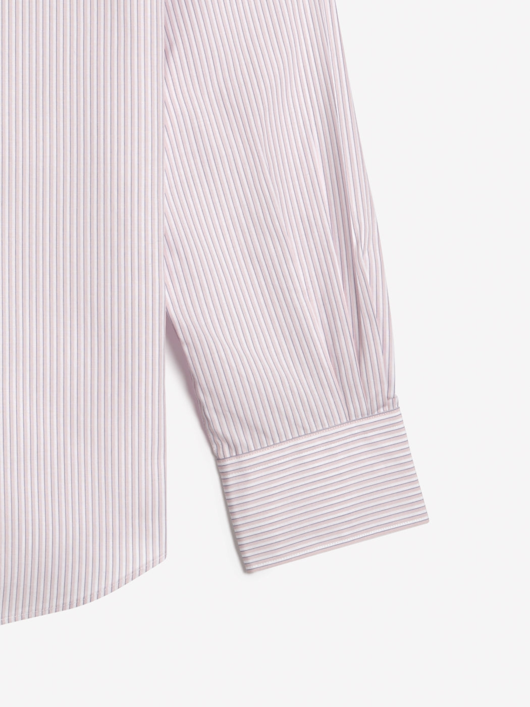 Image 8 of Easy To Iron Pink Edged Stripe Poplin Slim Fit Single Cuff Classic Collar Shirt