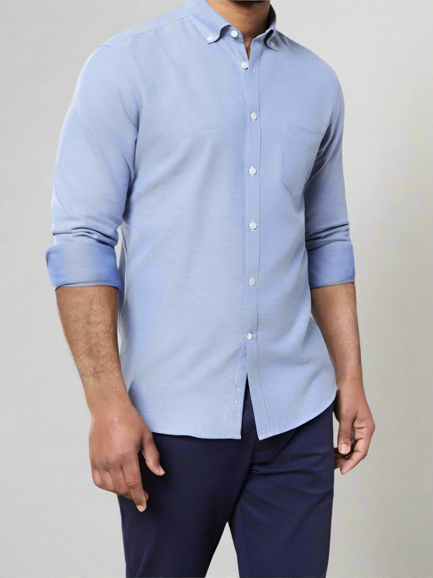 Image 1 of Slim Fit Blue Flannel Shirt