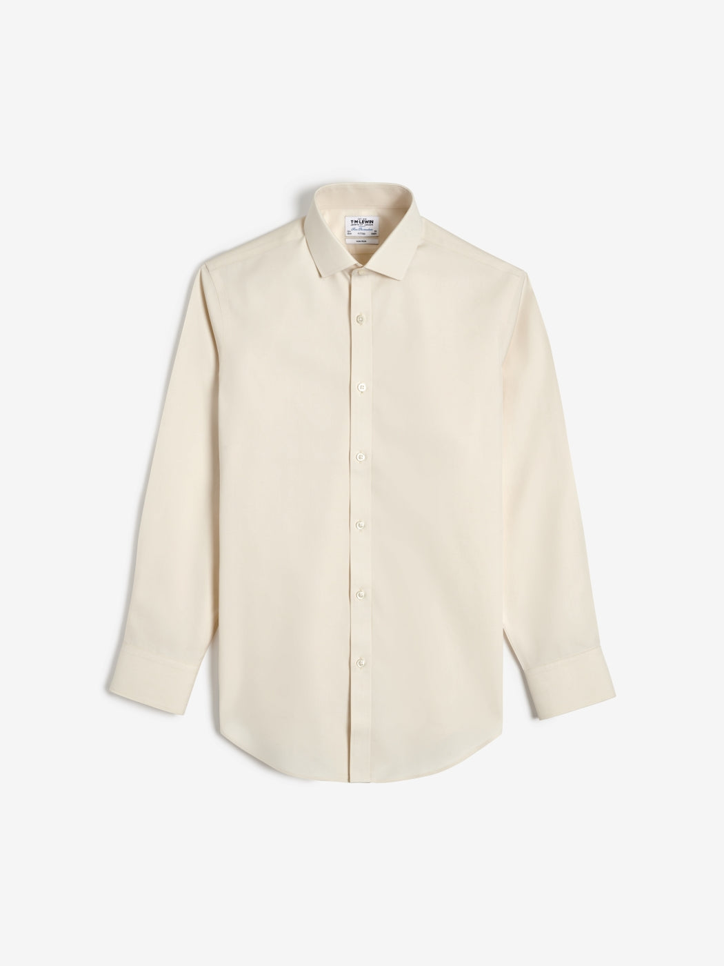 Image 8 of Non-Iron Ecru Plain Oxford Slim Fit Single Cuff Classic Collar Shirt