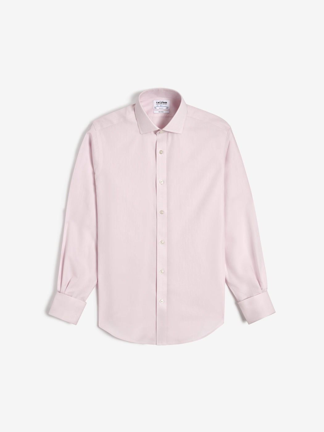 Image 8 of Non-Iron Pink Chevron Stripe Twill Slim Fit Double Cuff Classic Collar Shirt
