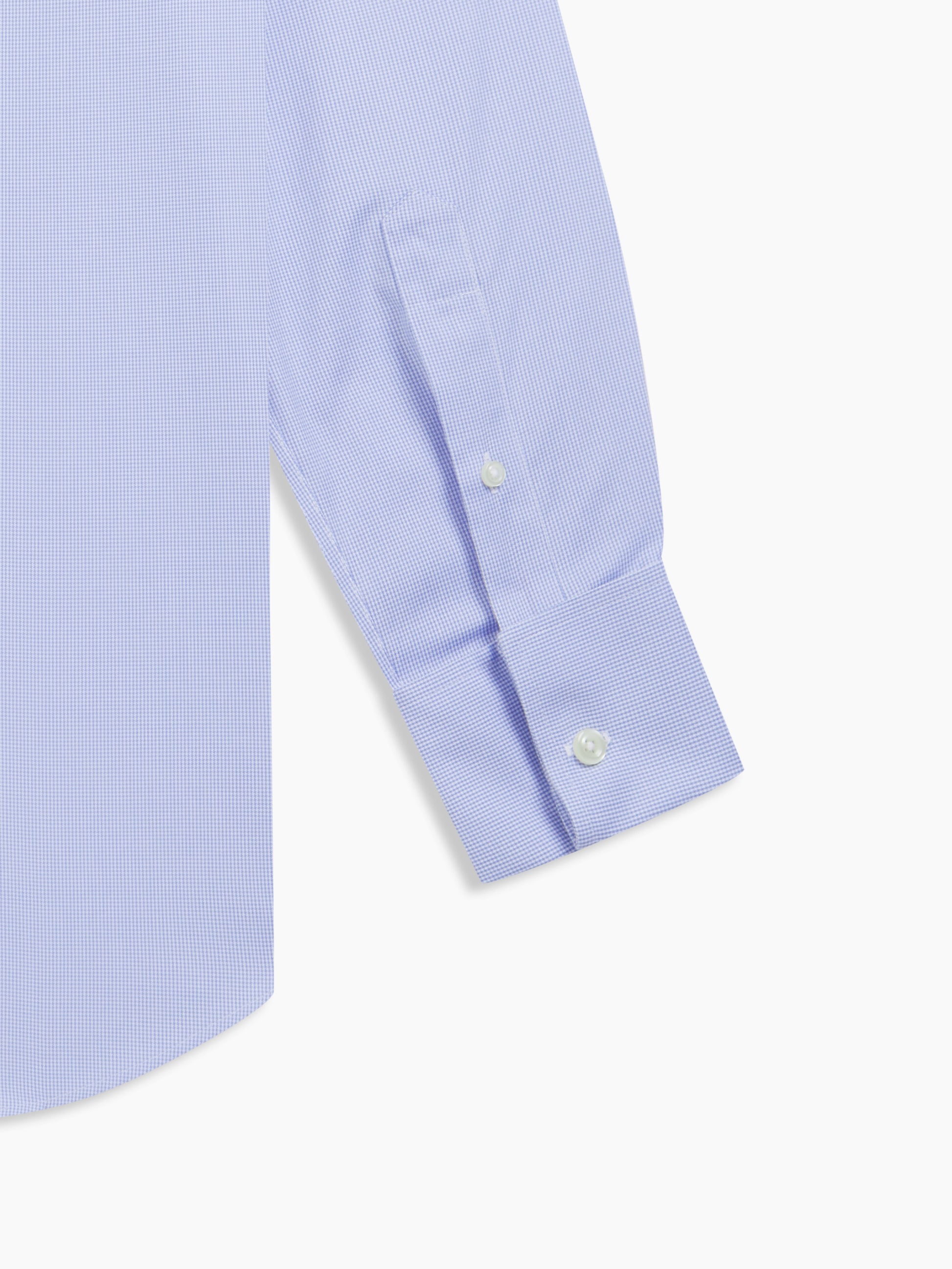 Image 3 of Non-Iron Blue Dogtooth Dobby Slim Fit Double Cuff Classic Collar Shirt
