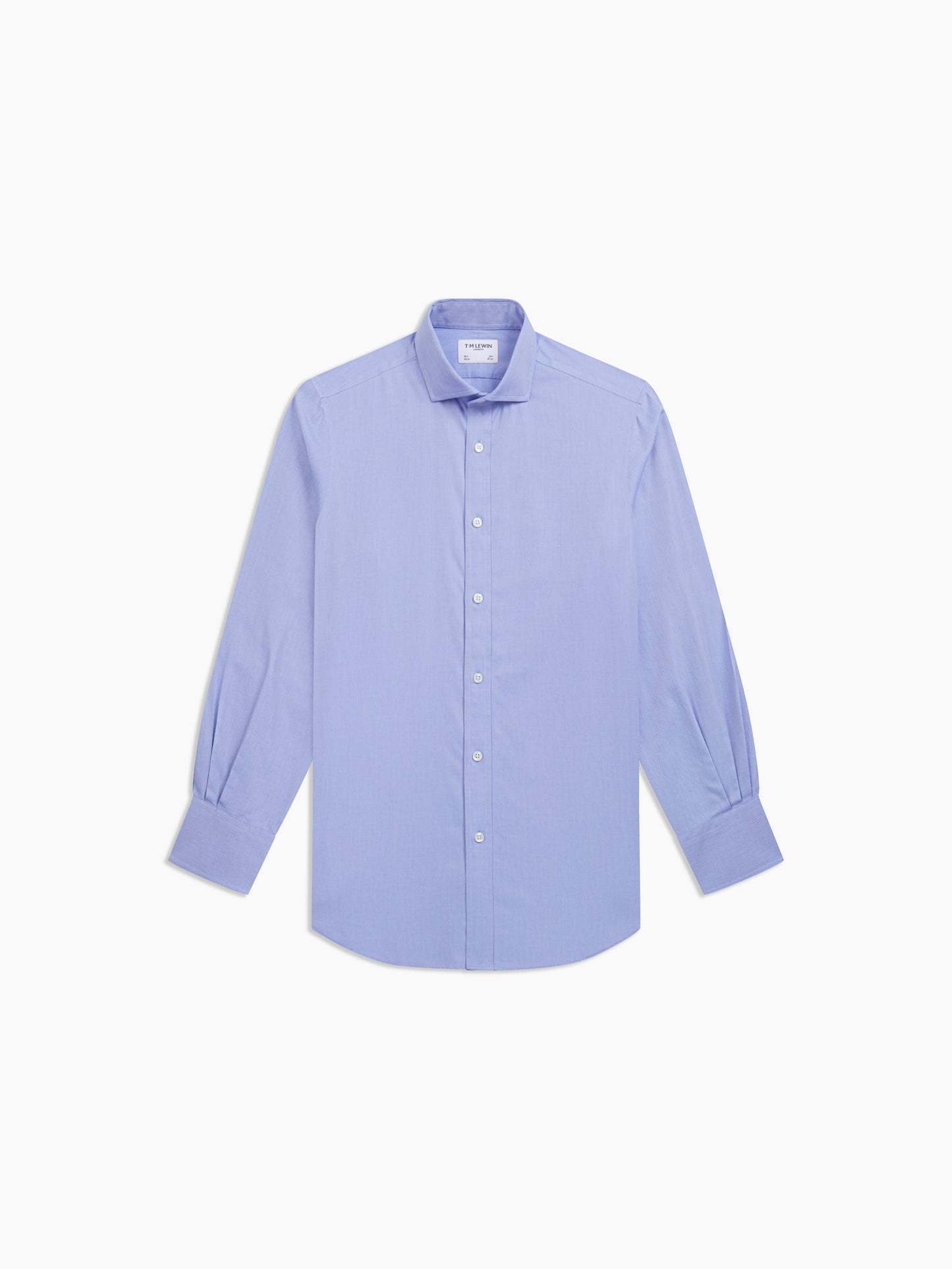 Image 2 of Non-Iron Navy Blue Heavy Twill Twill Slim Fit Single Cuff Classic Collar Shirt