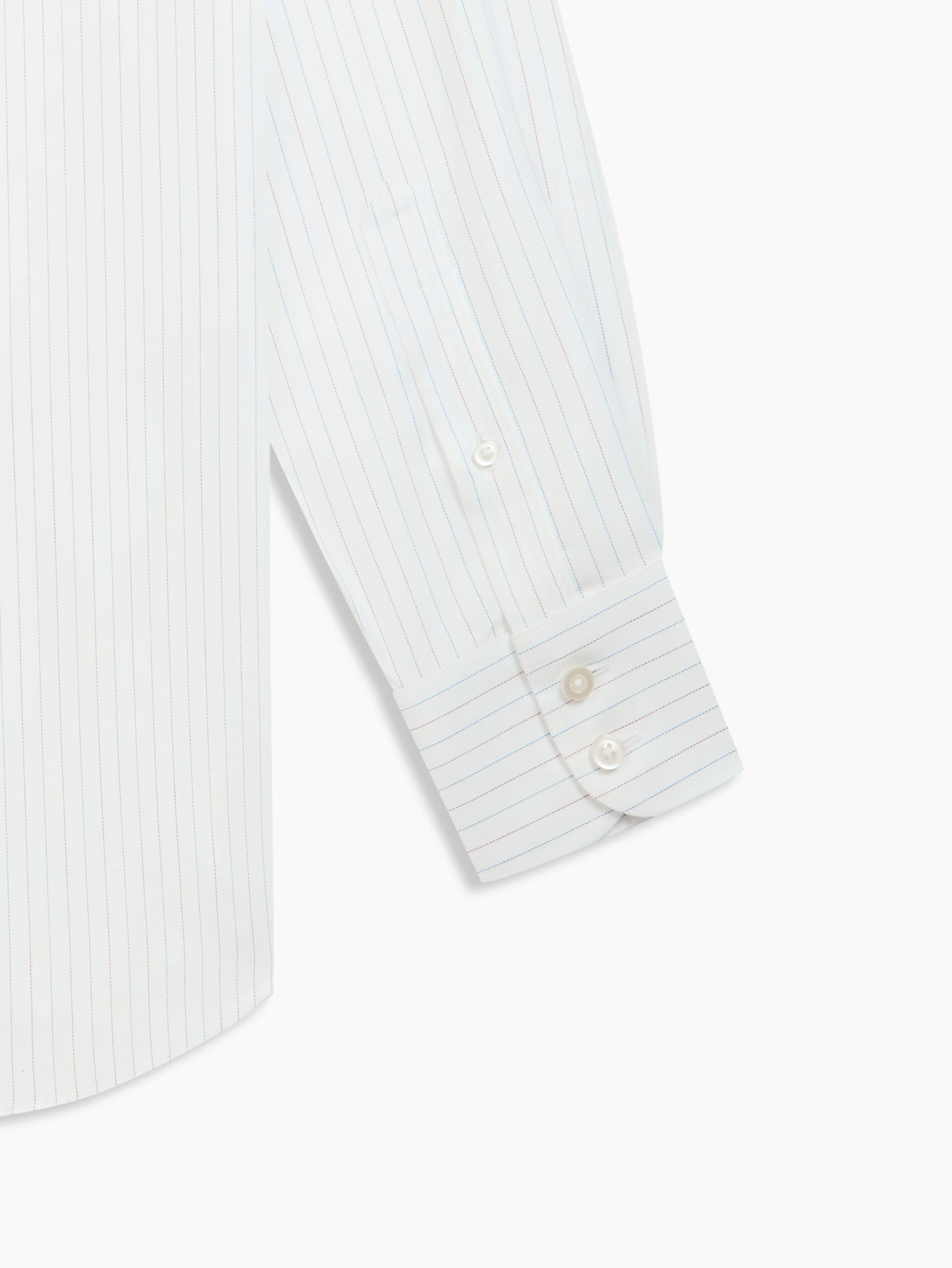 Image 3 of Non-Iron Navy & Red Fine Herringbone Stripe Twill Slim Fit Single Cuff Classic Collar Shirt