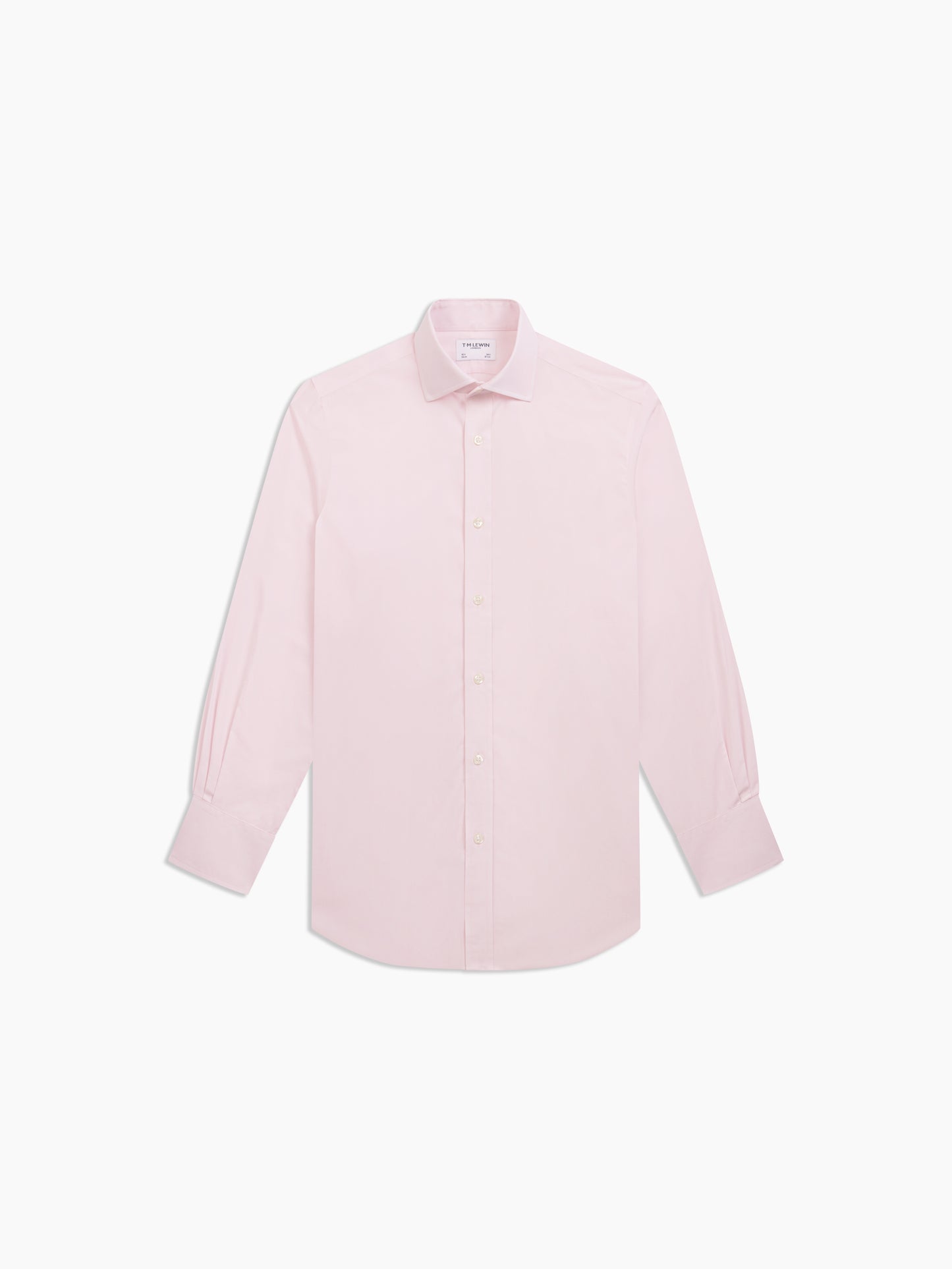 Image 2 of Non-Iron Light Pink Pinstripe Dobby Slim Fit Single Cuff Classic Collar Shirt