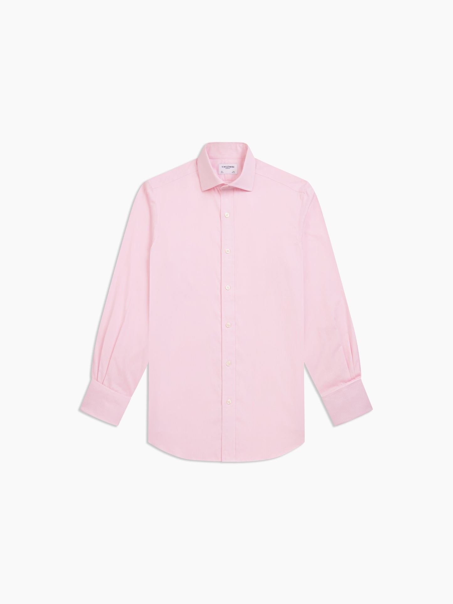 Image 2 of Non-Iron Pink Pinstripe Dobby Slim Fit Dual Cuff Classic Collar Shirt