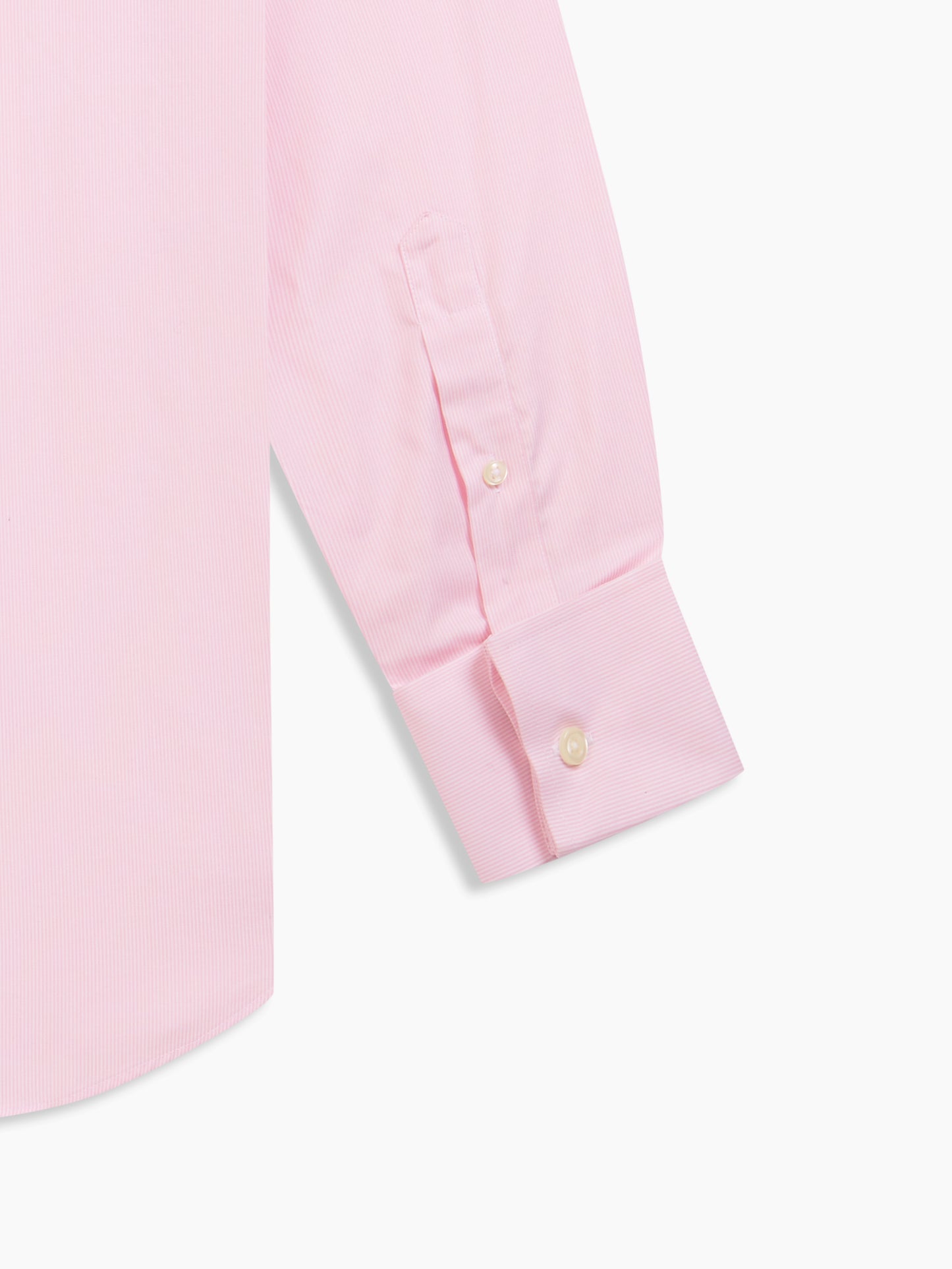 Image 3 of Non-Iron Pink Pinstripe Dobby Slim Fit Dual Cuff Classic Collar Shirt