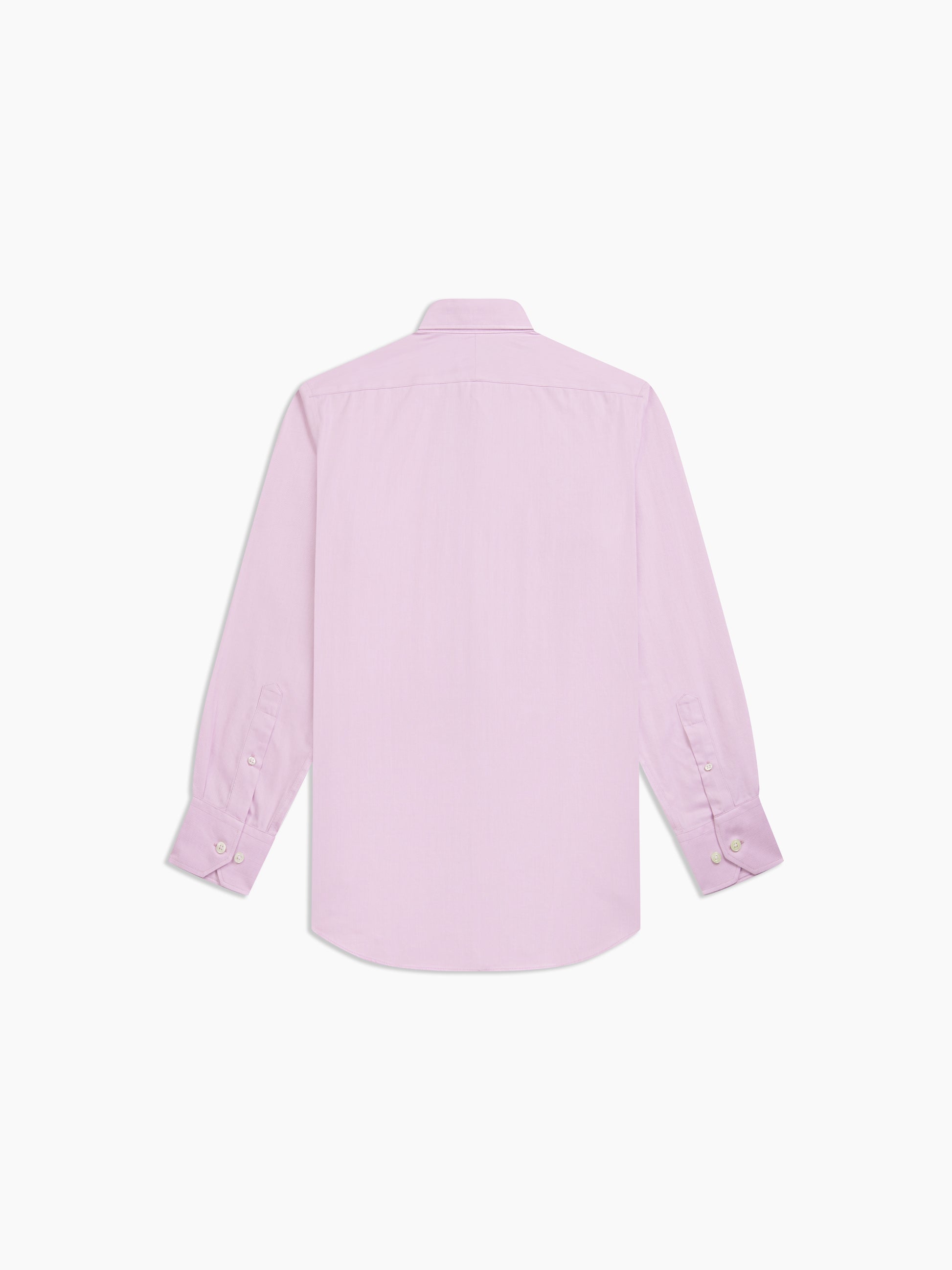 Image 4 of Non-Iron Purple Herringbone Twill Slim Fit Single Cuff Classic Collar Shirt