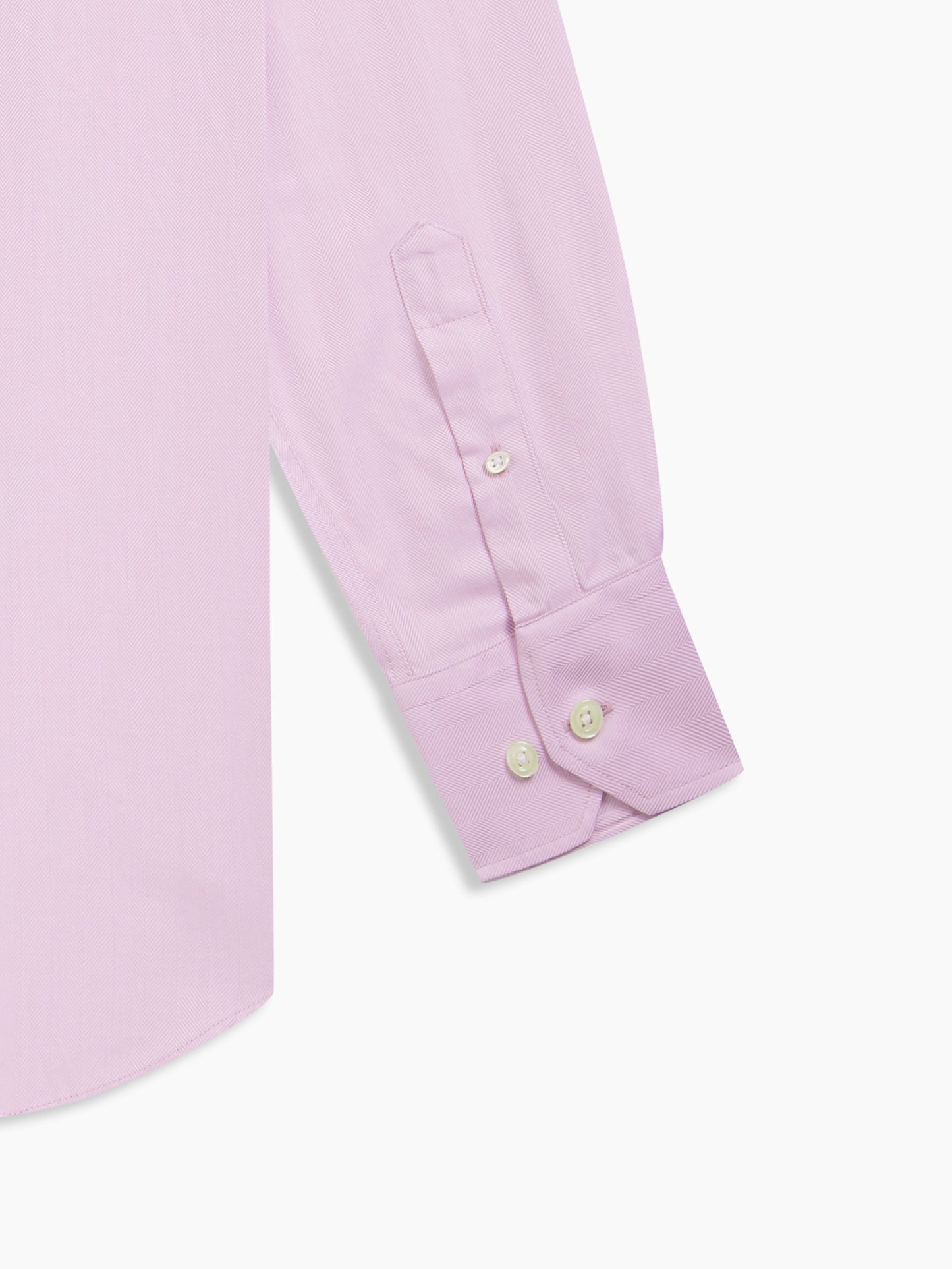 Image 3 of Non-Iron Purple Herringbone Twill Fitted Single Cuff Classic Collar Shirt