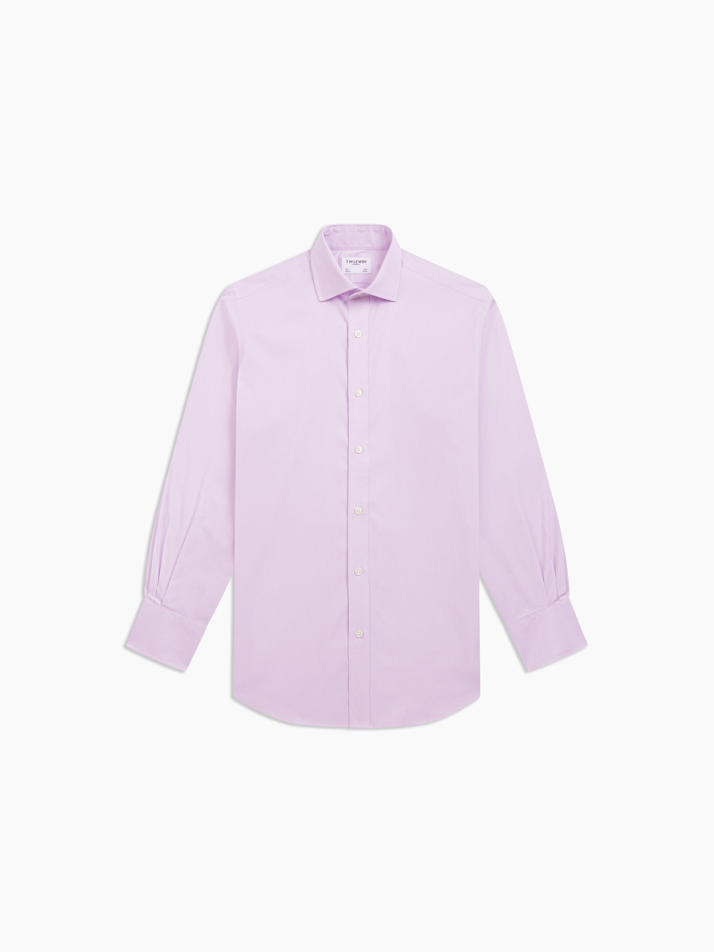 Image 4 of Non-Iron Purple Dogtooth Dobby Slim Fit Single Cuff Classic Collar Shirt