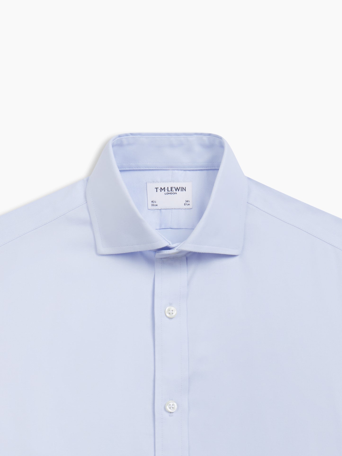Image 1 of Non-Iron Sky Blue Plain Oxford Regular Fit Single Cuff Classic Collar Shirt