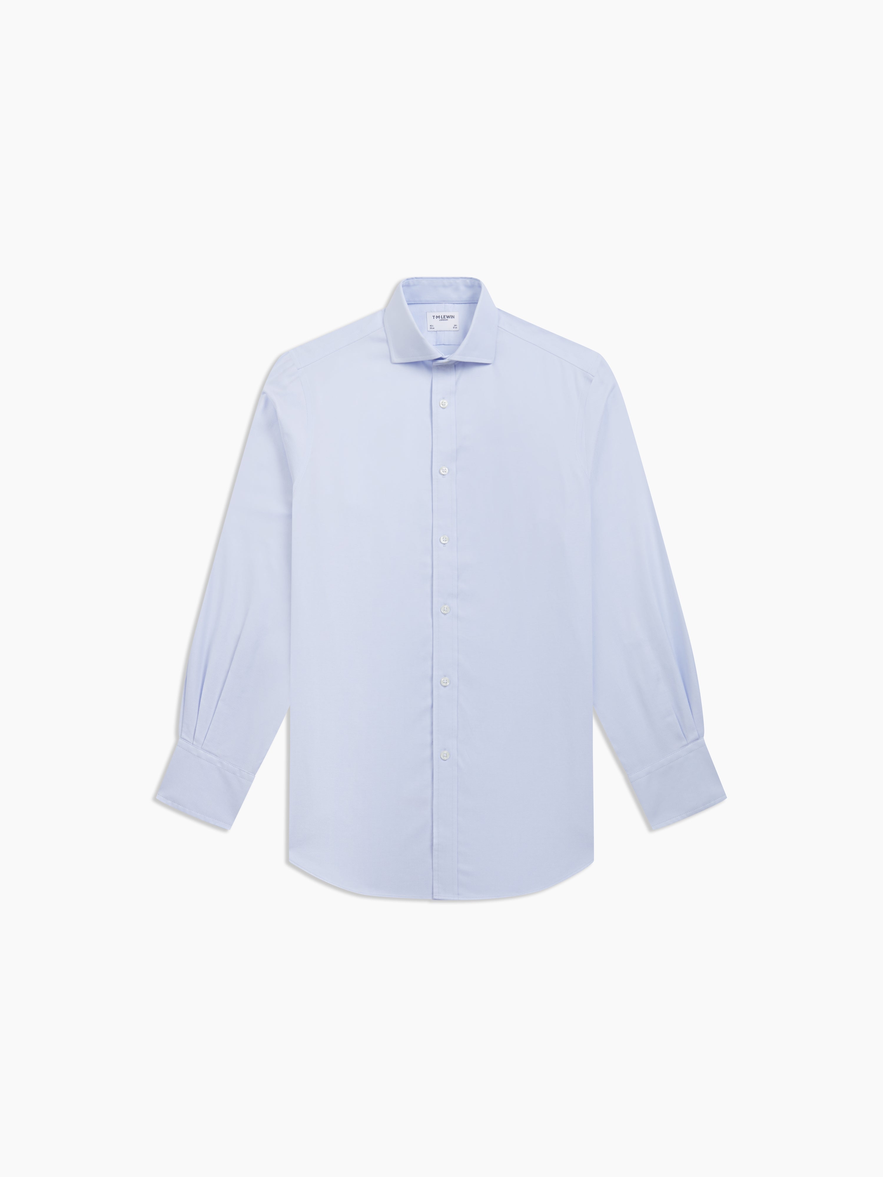 Non-Iron Light Blue Royal Oxford Regular Fit Single Cuff Semi