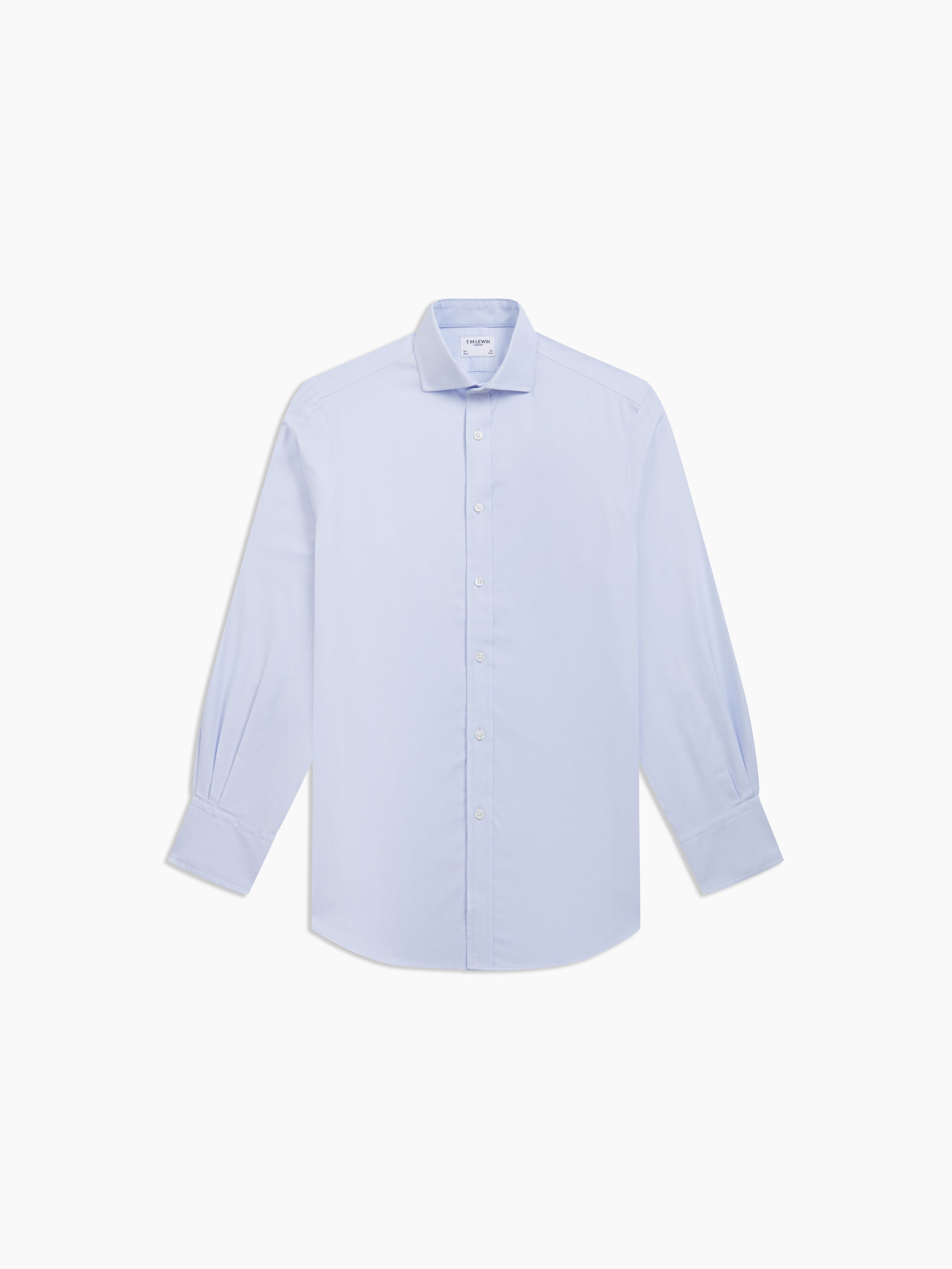 Image 2 of Non-Iron Sky Blue Plain Oxford Regular Fit Single Cuff Classic Collar Shirt