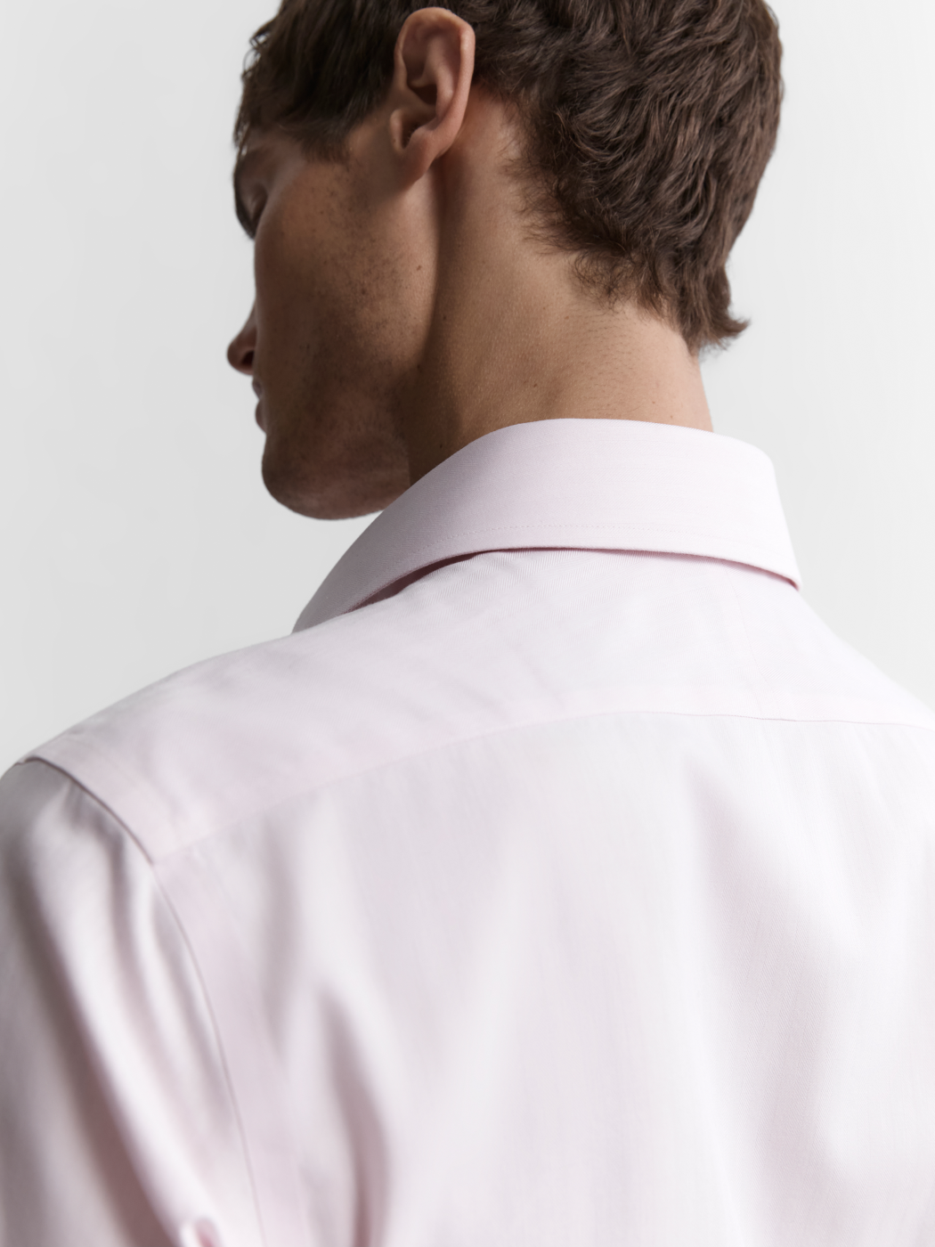 Image 3 of Non-Iron Pink Chevron Stripe Twill Slim Fit Double Cuff Classic Collar Shirt