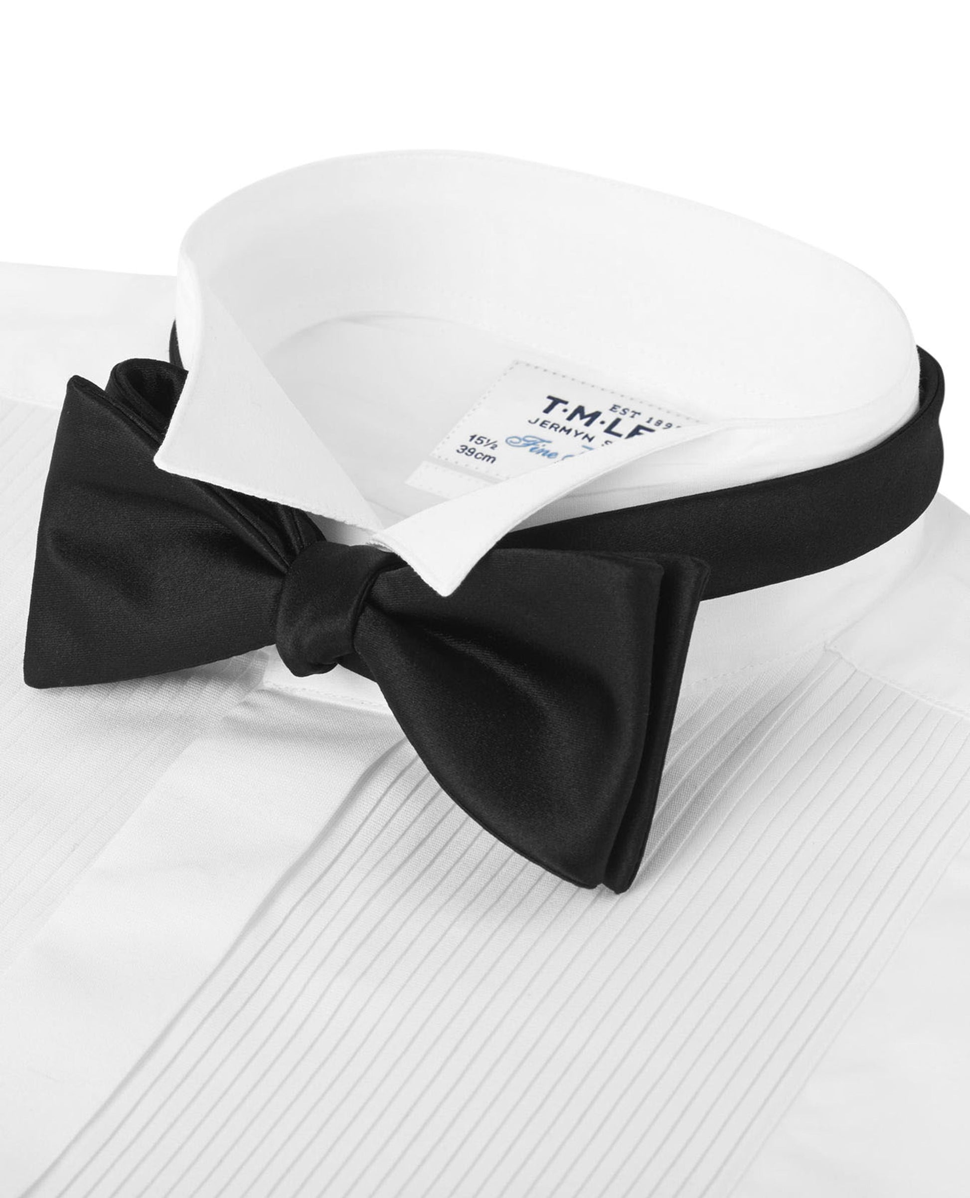Image 2 of Black Satin Self-Tie Bow Tie