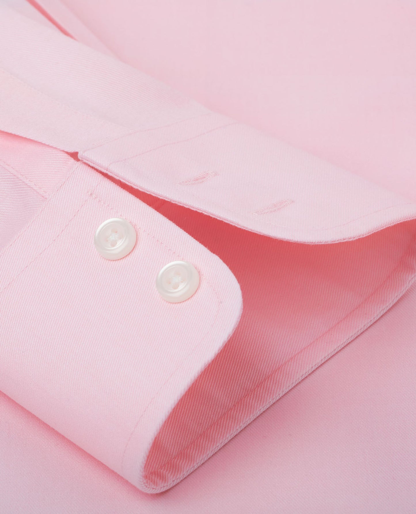 Image 3 of Non-Iron Pink Plain Twill Regular Fit Single Cuff Classic Collar Shirt