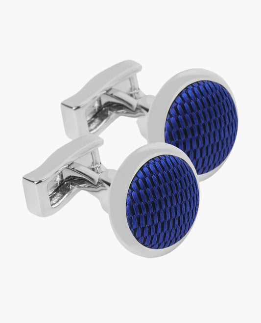Image 1 of Blue Woven Round Cufflinks