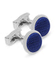 Blue Woven Round Cufflinks